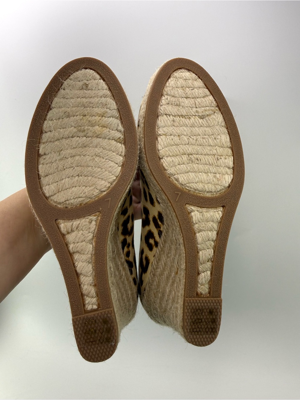 J Crew Factory Seville Leopard Espadrille Wedge Pumps Tan/Brown Women’s 7 - Picture 12 of 13